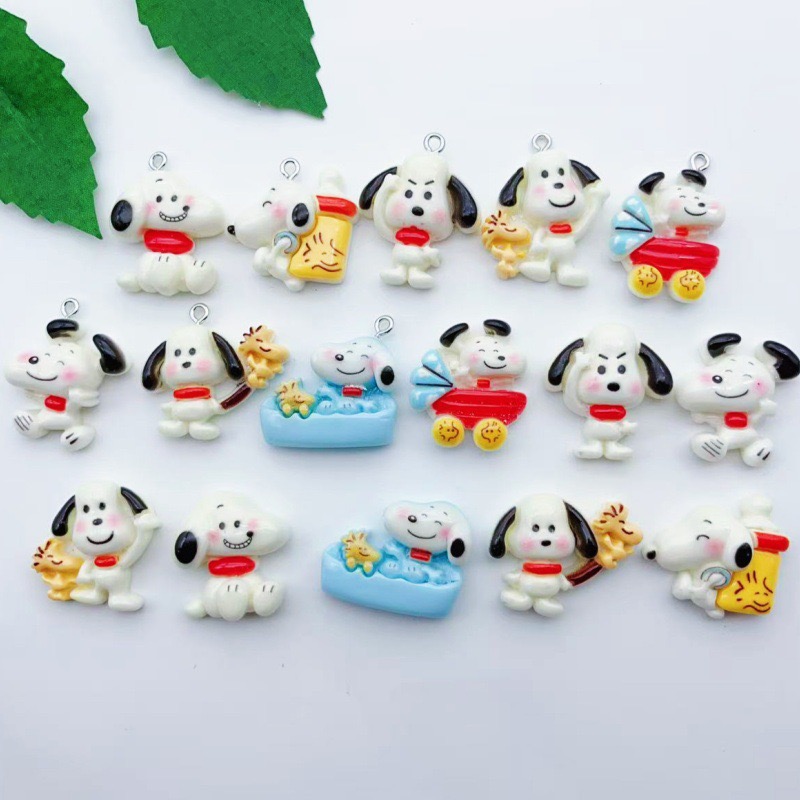 Resin - 12 peças de pingente de cachorro